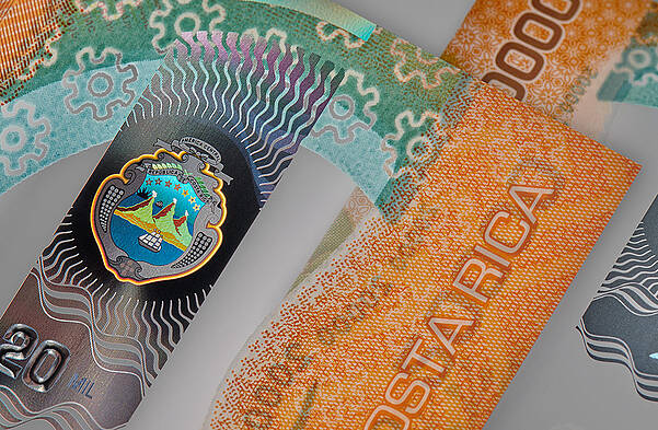 Élément de sécurité KINEGRAM® coloré sur un billet de banque