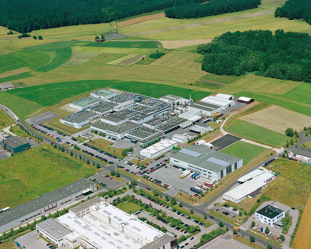 Vue aérienne de la production à Sulzbach-Rosenberg